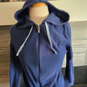 Jasmine Rose Navy Blue Fleece Hoodie | Super Soft Zip-Up Sweater | XL